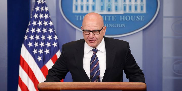 National security adviser H.R. McMaster speaks to reporters on Tuesday. 