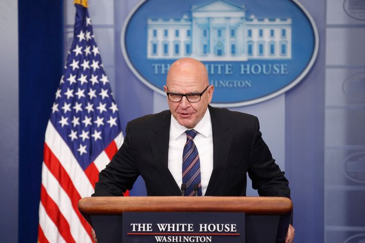 National security adviser H.R. McMaster speaks to reporters on Tuesday. 