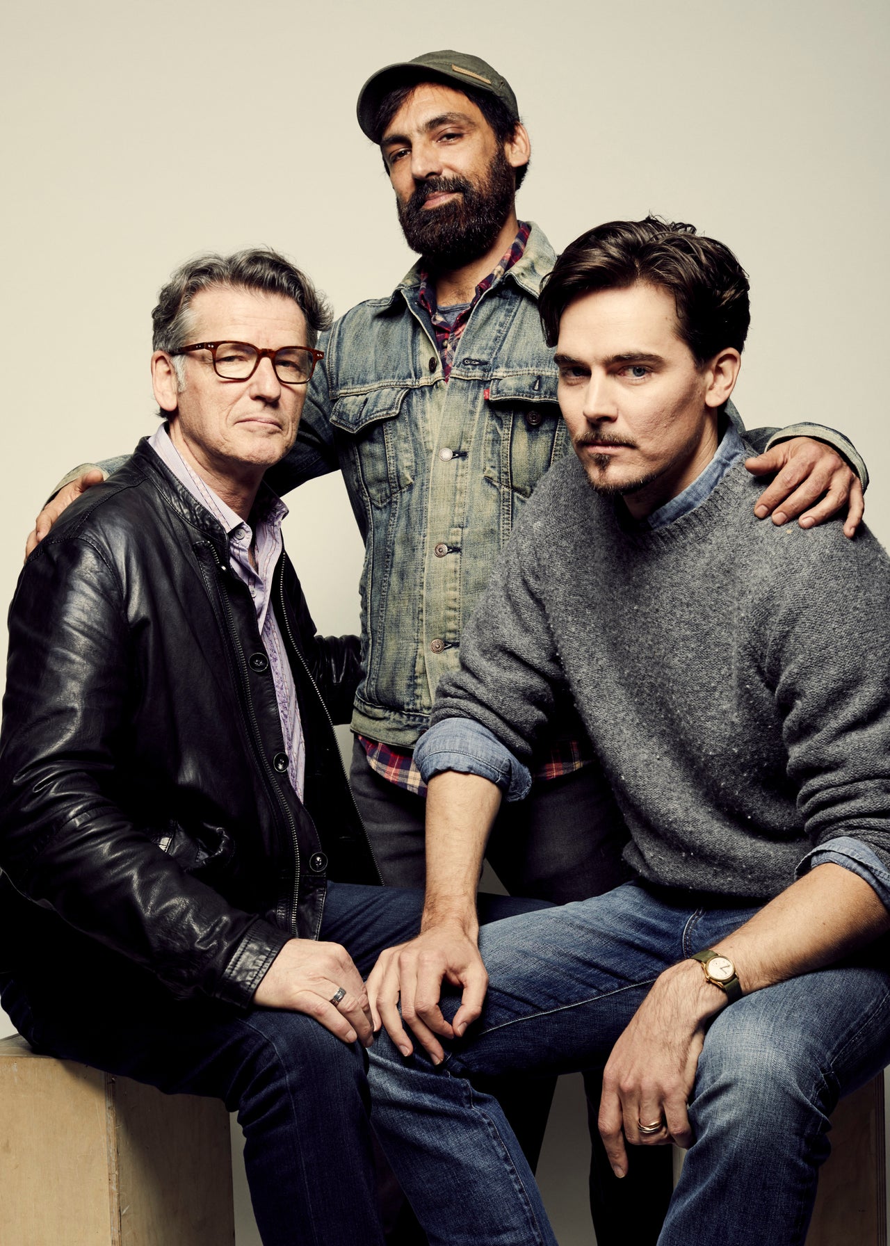 Derik Murray, Matt Amato and Adrian Buitenhuis from 'I Am Heath Ledger' pose at the 2017 Tribeca Film Festival portrait studio on April 24, 2017 in New York City.