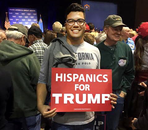 Berkeley College Republican Jonathan Chow at a Trump Rally in Reno, Nevada.