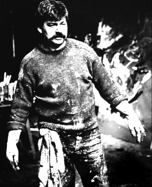 Karel Appel in 1961. Image from the Jan Vrijman film “La réalité de Karel Appel.”