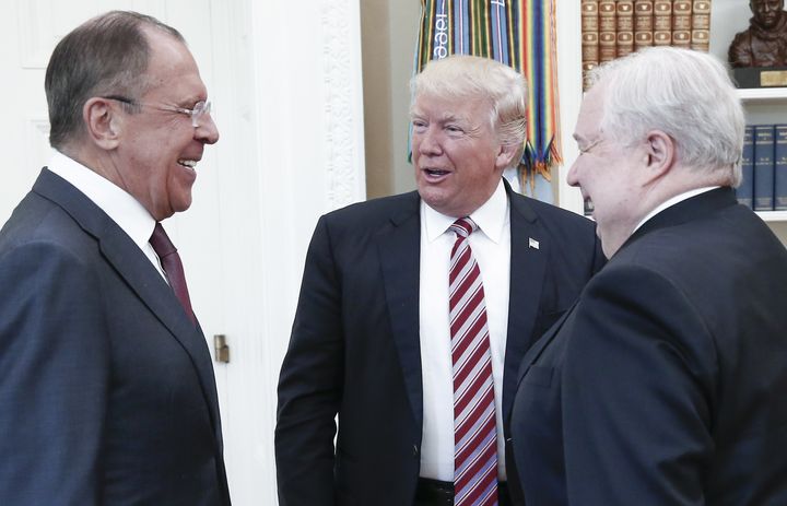 Trump with Russian officials in the Oval Office. These are the men he reportedly shared classified intelligence with.