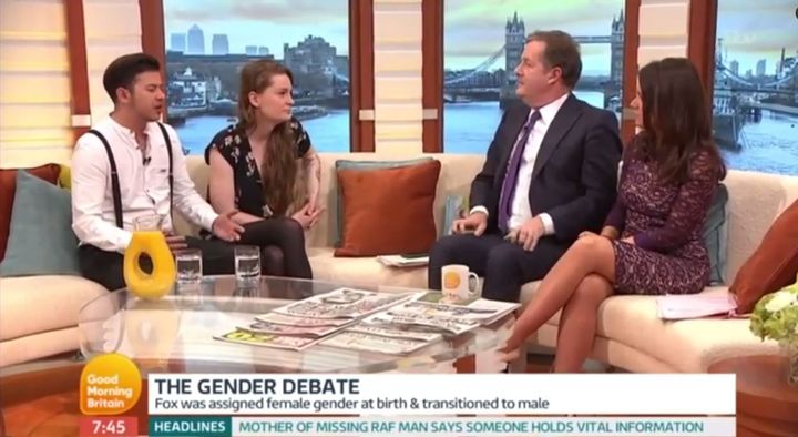 Fox and Owel challenged Piers Morgan's views on gender identity