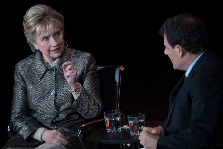 Hillary Clinton speaks to the New York Times in April 2017 about the reasons for her loss in the 2016 presidential election. 