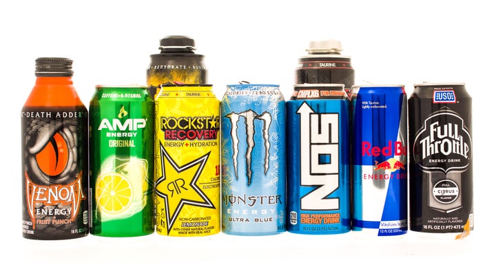 Pediatricians say that energy drinks, like the ones seen here, have no place in a child or teenager's diet. At least one doctor wants an age regulation on their purchase.