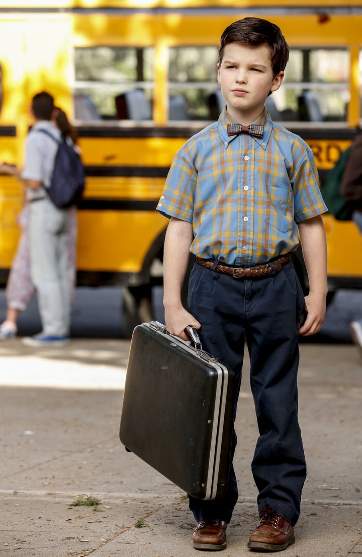 Iain Armitage as 9-year-old Sheldon living with his family in East Texas and going to high school.