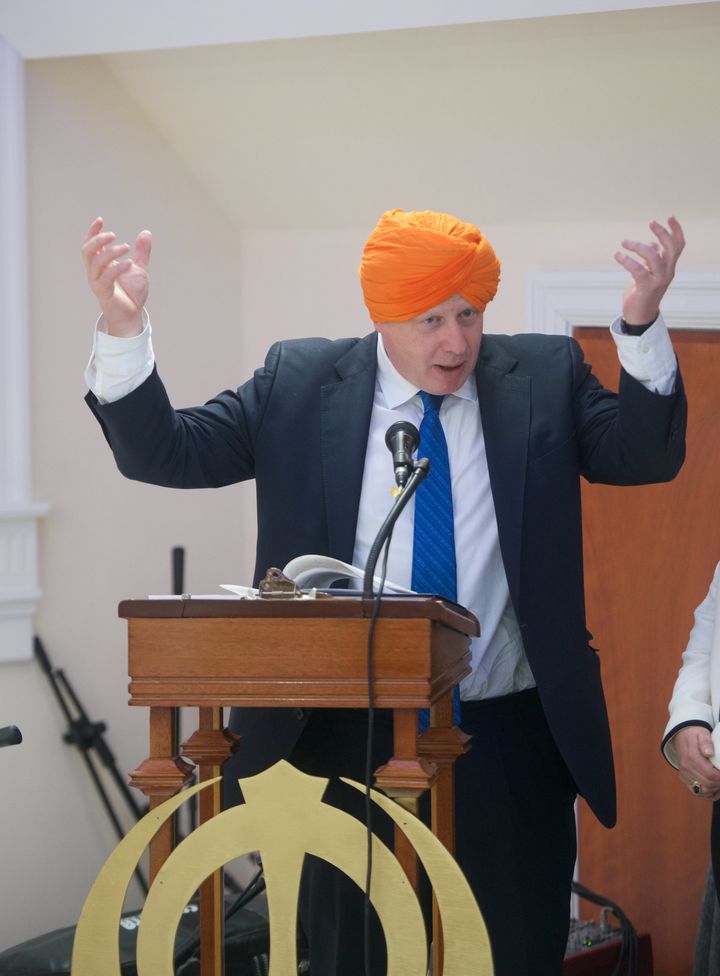Boris Johnson attended the Sikh temple on Wednesday afternoon