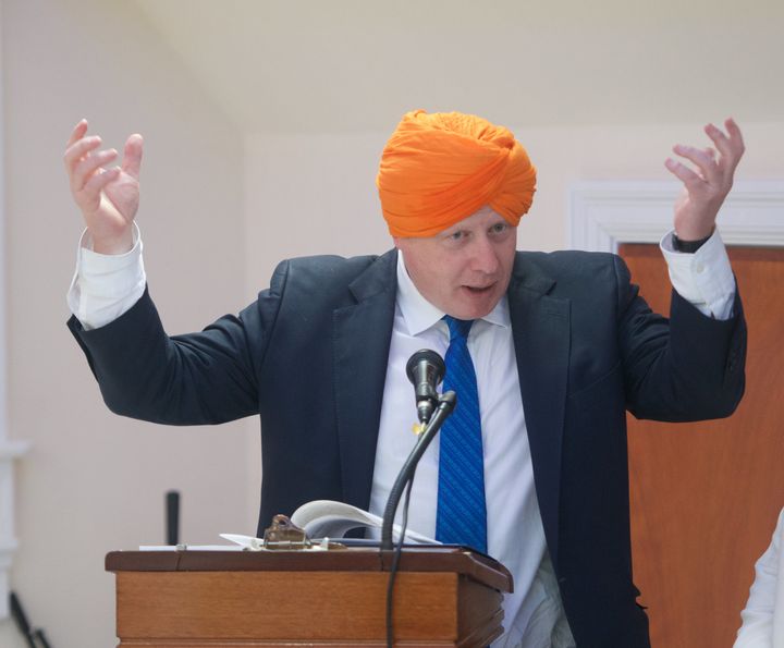 Boris Johnson attended the Sikh temple on Wednesday afternoon