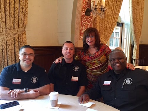 Judge Lerner-Wren and police officers at the Saks Institute at USC Gould School of Law.