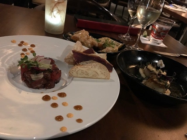 Elegant poke at Japengo Steak nd Seafood at the Hyatt.