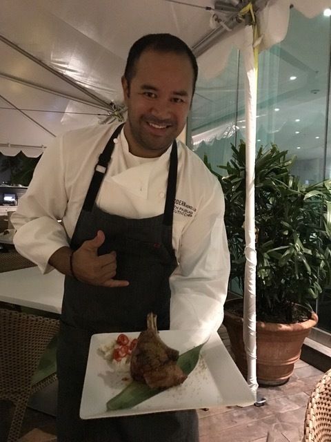 Chef Keith Pajinag serves up his sous vide pork chop at Ravish.