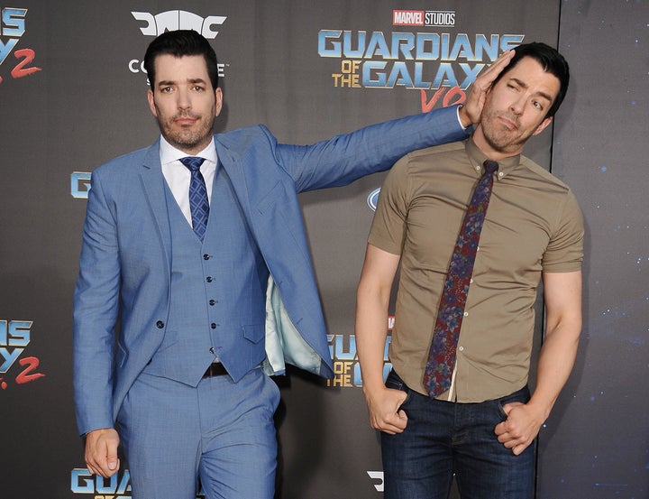 Jonathan Scott and Drew Scott attend the premiere of 'Guardians of the Galaxy Vol. 2' on April 19, 2017 in Hollywood, California.