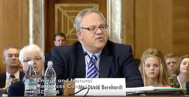 Deputy Interior Secretary nominee David Bernhardt faced pointed questions on climate change and conflicts of interest during his Thursday confirmation hearing.
