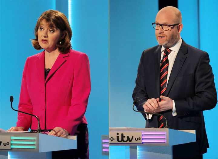 Leanne Wood and Paul Nuttall at the ITV debate