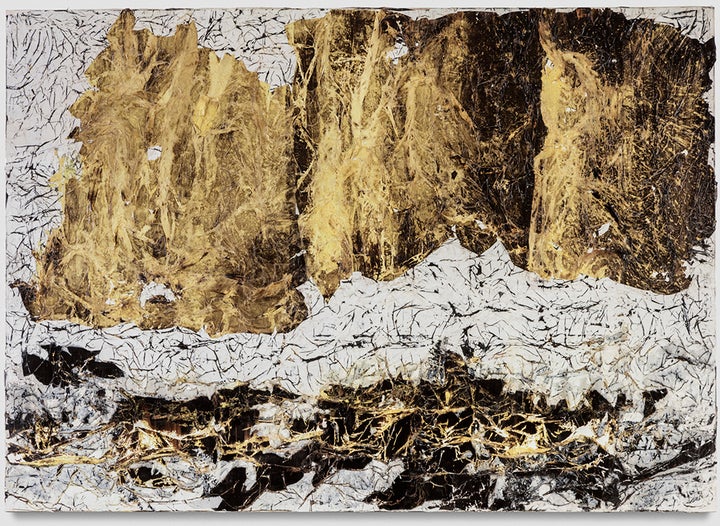 <p>Mark Bradford, <em>Butch Queen</em>, 2016, mixed media on canvas, 104 1/4 x 144 1/2 in. Collection Albright-Knox Art Gallery, Buffalo, New York. Image courtesy the artist and Hauser & Wirth, Inc. ©Mark Bradford. Photo: Joshua White.</p>