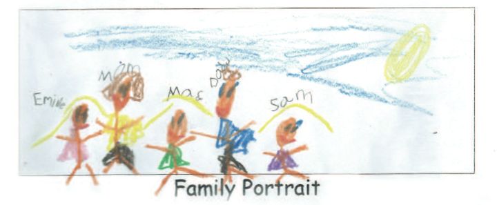 Parker shared a family portrait Emilie drew. 