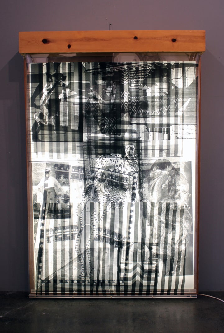 <p>Robert Rauschenberg: Sling Shot Lit #8 (Black State) (GEMINI 41.165), 1985</p>