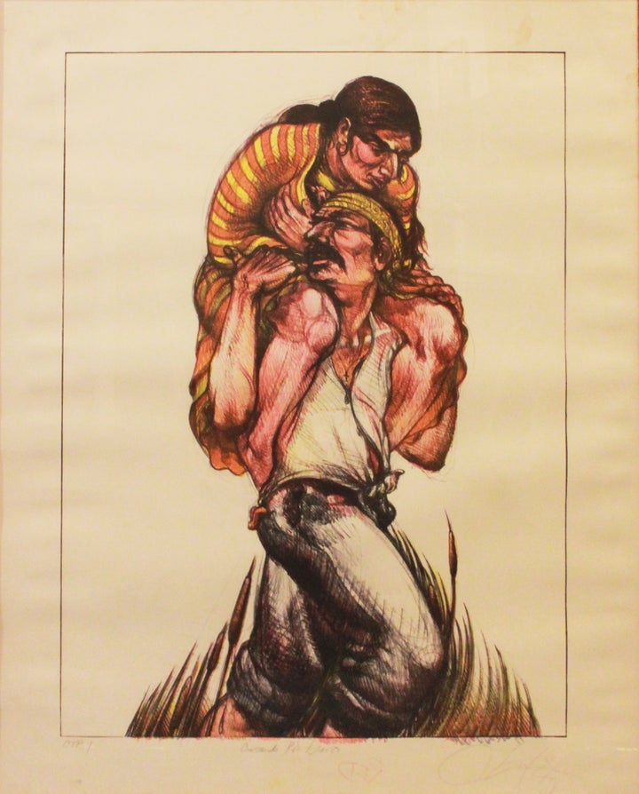 <p>Luis Jimenez: Cruzando el Rio Bravo (Border Crossing), 1984</p>