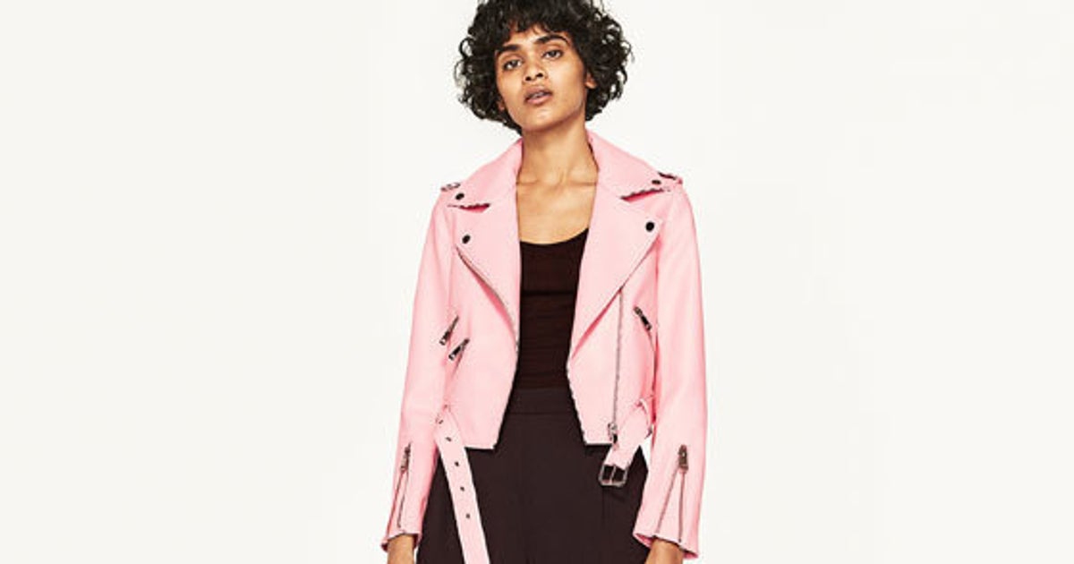 Zara pink faux leather jacket on sale
