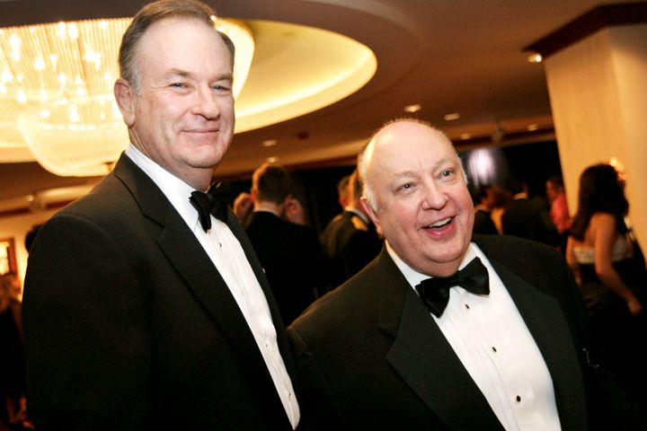 Former Fox News host Bill O'Reilly, left, has nothing but glowing praise for the network's founding CEO Roger Ailes.