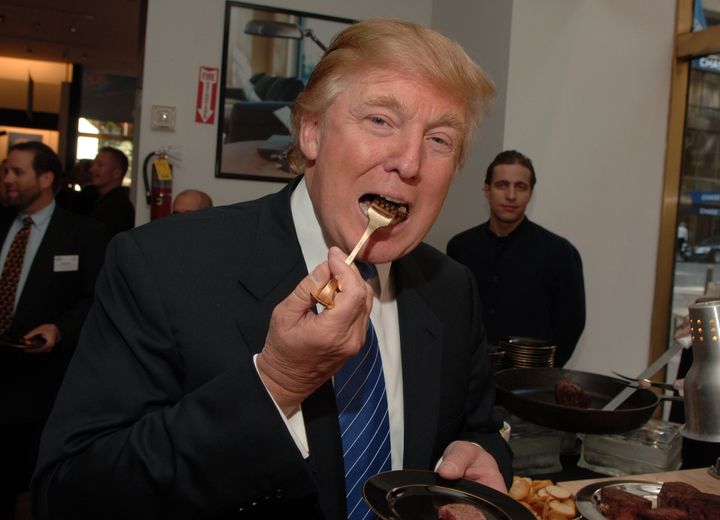 Donald Trump during launch of Trump Steaks in New York City.