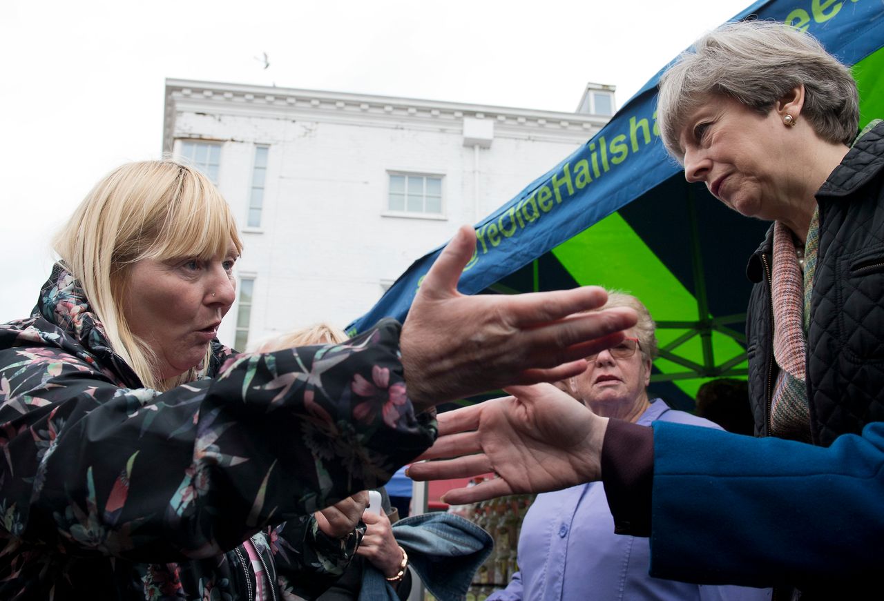 Kathy Mohan confronts Theresa May about cuts to disability benefits last week