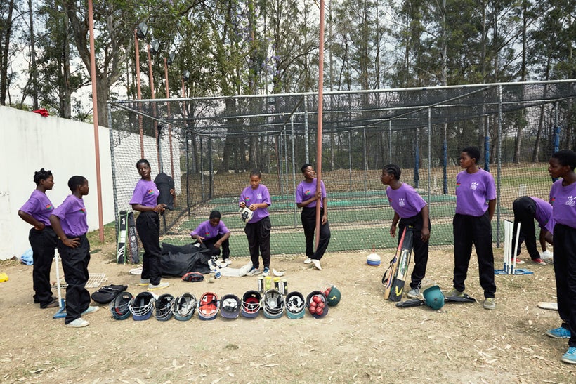 The girls pack away their kits after training, Malawian U19 Women’s Cricket Team, Blantyre, Malawi, 2016.