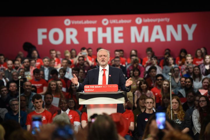Jeremy Corbyn, seen above during an election campaign event in Birmingham, has said the Tories are risking a 'war between generations'