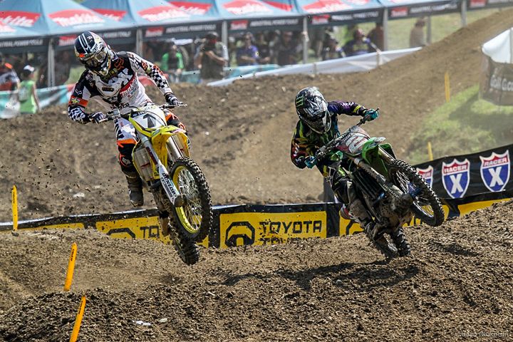 Steel City in 2011 was one of the closest races of Dungey’s career. Once again battling Ryan Villopoto (right), the title was on the line at the penultimate round of the championship. Dungey’s heartbreak from the Southwick round a week before also tightened up the championship points race, and Villopoto smelled blood in the water. This particular battle came all the way down to the finish line. This time around Villopoto took both the win for the day and the championship itself.