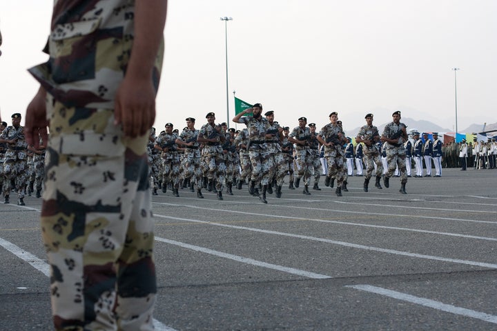 <p>A Saudi military parade</p>
