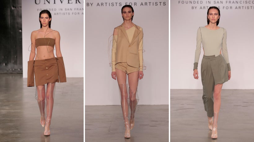 Models wearing designs by Thao Thai and Naz Khorram