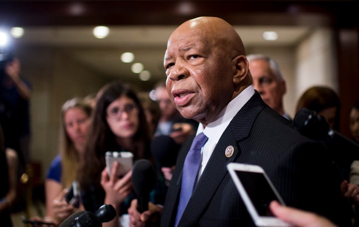 Rep. Elijah Cummings (D-Md.) speaks in front of cameras, May 19, 2017.