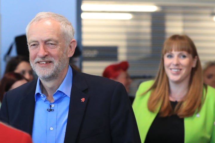 Labour leader Jeremy Corbyn and Angela Rayner, Labour's Shadow Education Secretary