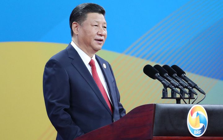 <p>Xi Jinping delivers remarks at the Belt & Road Forum.</p>
