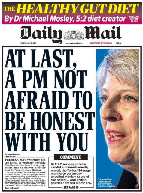 The Daily Mail's front page on Friday