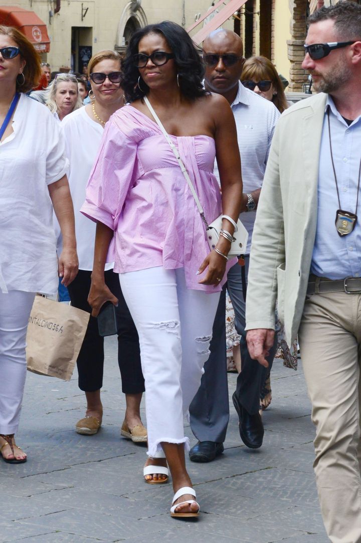 Michelle Obama pictured exploring in Montalcino, Italy 