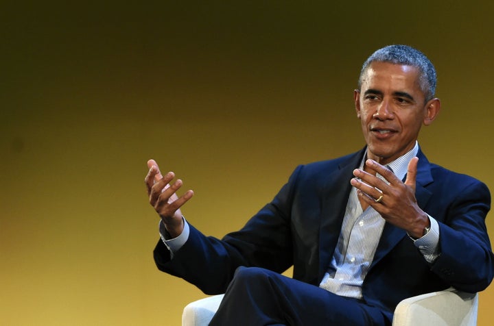 Former U.S. President Barack Obama speaks during the Seeds & Chips Global Food Innovation Summit on May 9 in Milan, Italy.