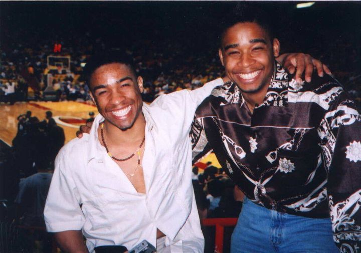 <p>Cecil Howell and Patrick Howell at a Miami Heat game back in the day - BK - before kids</p>