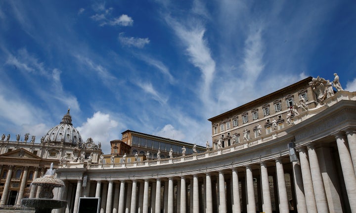 Pope Francis leads the Regina Coeli prayer in Saint Peter's Square at the Vatican, May 14, 2017.