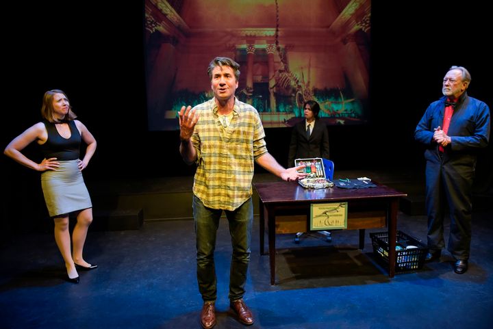Robyn Grahn, Liam Vincent, Nicole Apostol Bruno, and David Cramer in a scene from Mission: Ambivalent 
