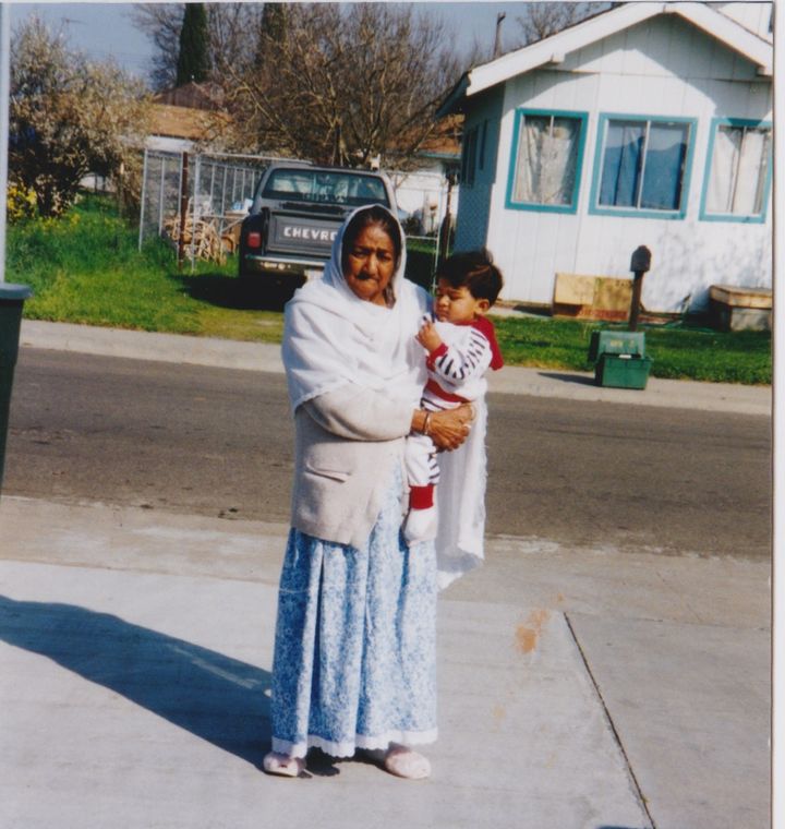 Chahal in the arms of his great grandmother (father’s grandmother). 