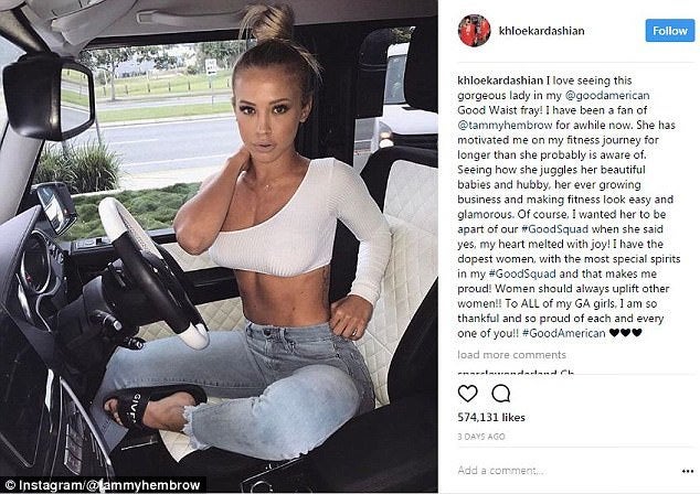 Khloe Kardashian welcoming Tammy Hembrow to the #GoodSquad