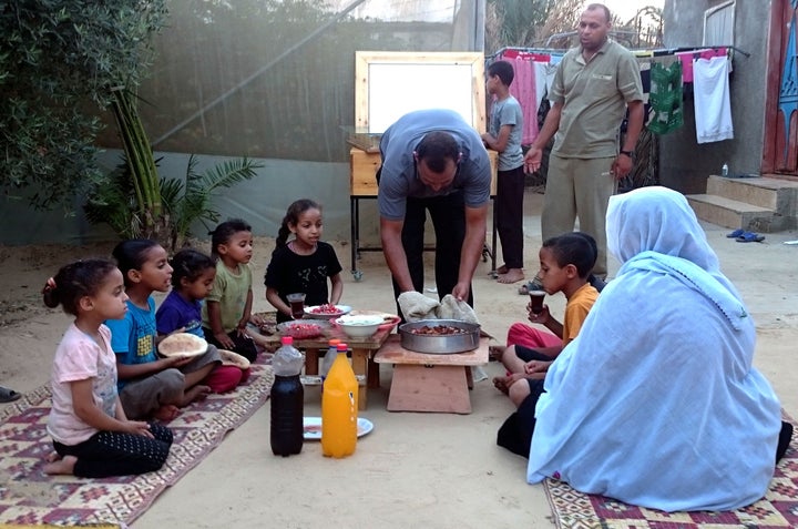 A family sits down for iftar in Gaza