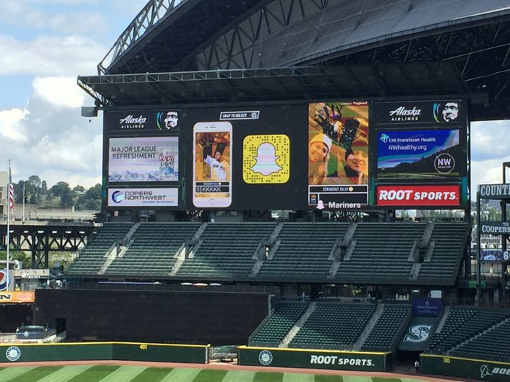 <p>Tagboard Snapchat Stadium Display- Seattle Mariners, Safeco Field</p>