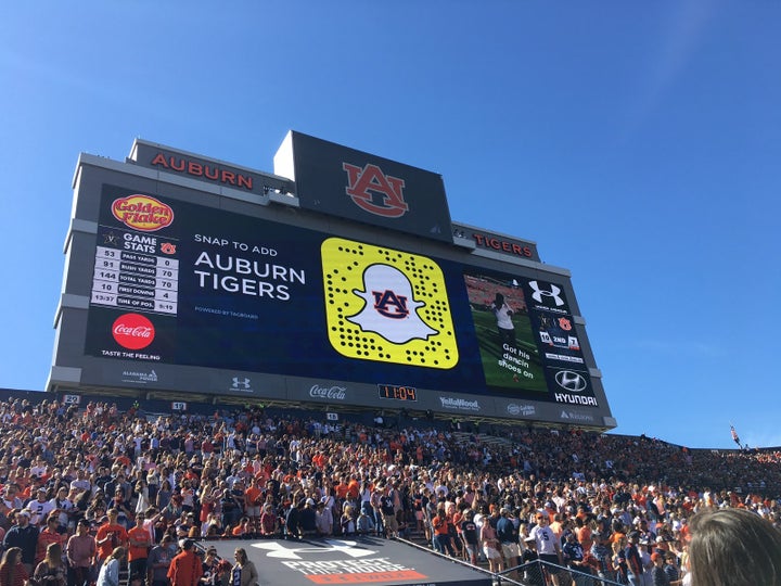 <p>Tagboard Snapchat Stadium Display- Auburn University, Jordan-Hare Stadium</p>