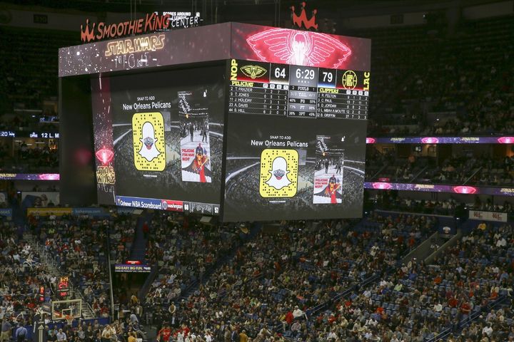 <p>Tagboard Snapchat Stadium Display- New Orleans Pelicans, Smoothie King Center</p>