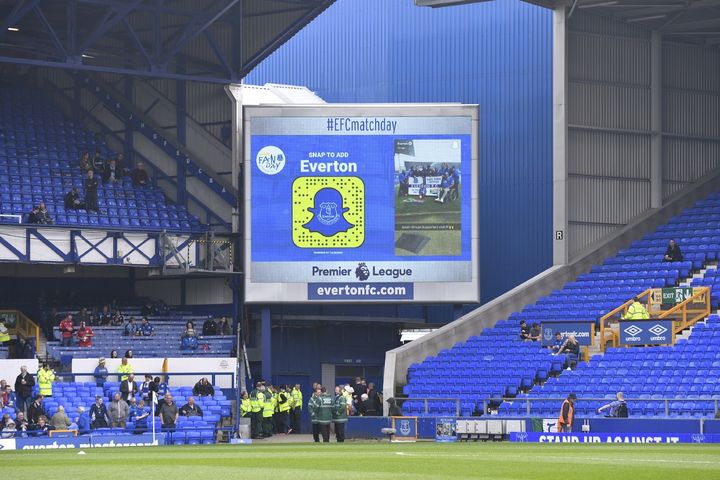 <p>Tagboard Snapchat Stadium Display- Everton, Goodison Park</p>