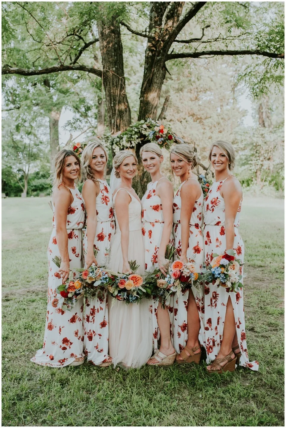 Floral bridesmaids dress best sale