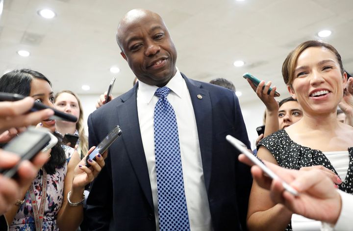 “I don’t think the president broke the law," said Sen. Tim Scott (R-S.C.), when asked if it was careless for President Donald Trump to share classified intel with Russian officials.