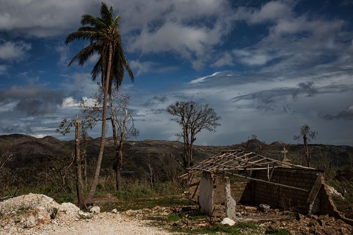 Shown here are the remains of a home in Jeremie, in Haiti’s southern area of Les Cayes, which suffered greatly from the devastating effects of Hurricane Matthew. The hurricane struck the Caribbean nation in early October 2016.